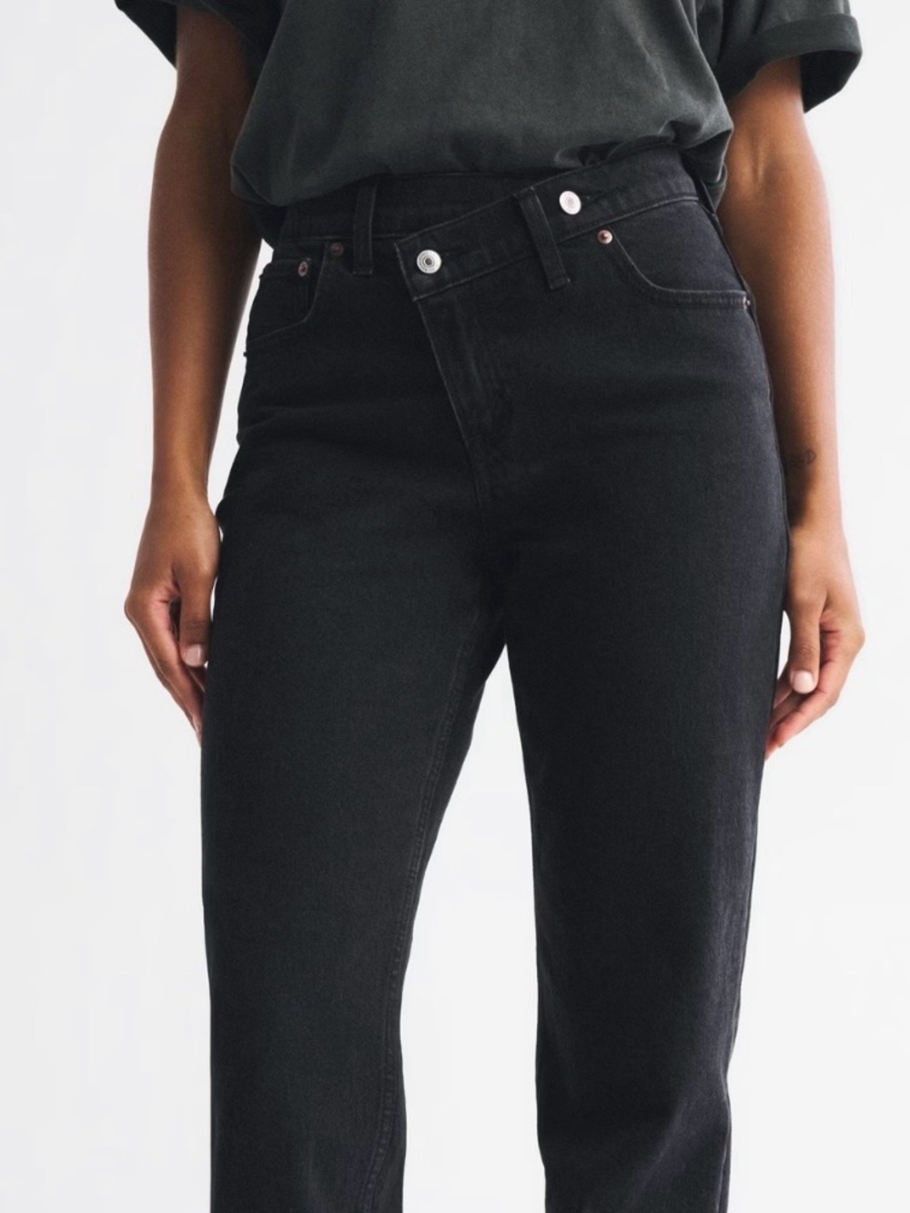 Abercrombie & Fitch Black Flare Wide-Leg Jeans
